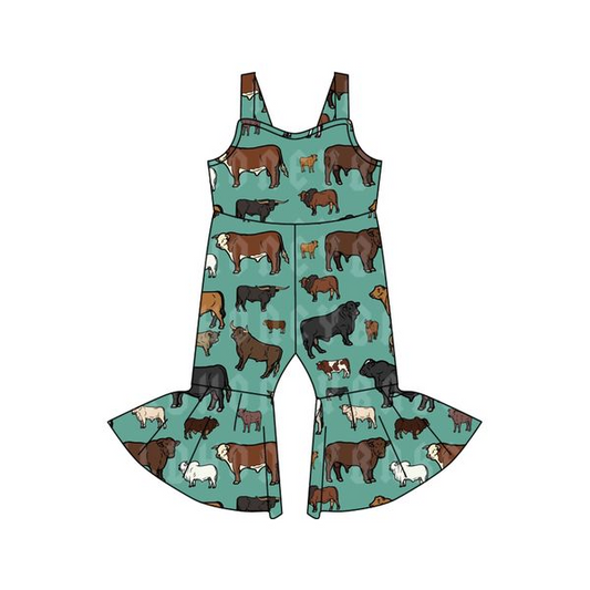 preorder cow short sleeve girl jumpsuit overall 20230103