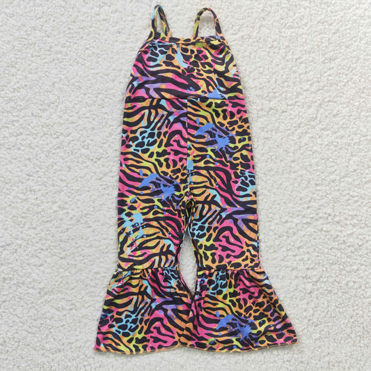 SR0232 western Tiger pattern short sleeve gallus girl jumpsuit overall 20230315 RTS