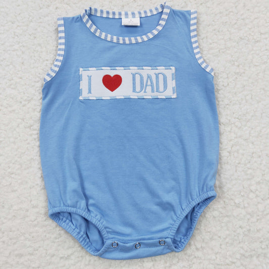 SR0236 western embroidery love dad short sleeve boy kids Baby romper  20230317 RTS