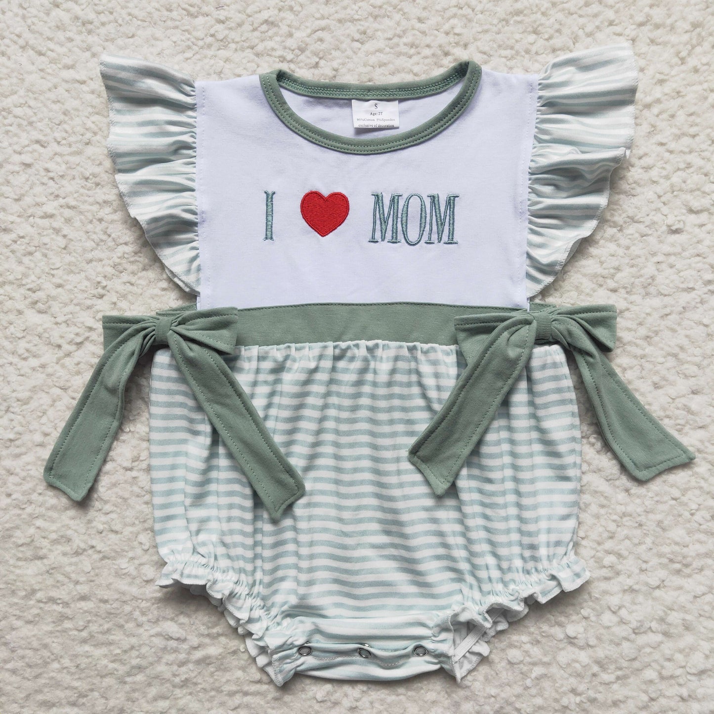 SR0237 western embroidery mama love mom short sleeve girl kids Baby romper 20230330 RTS