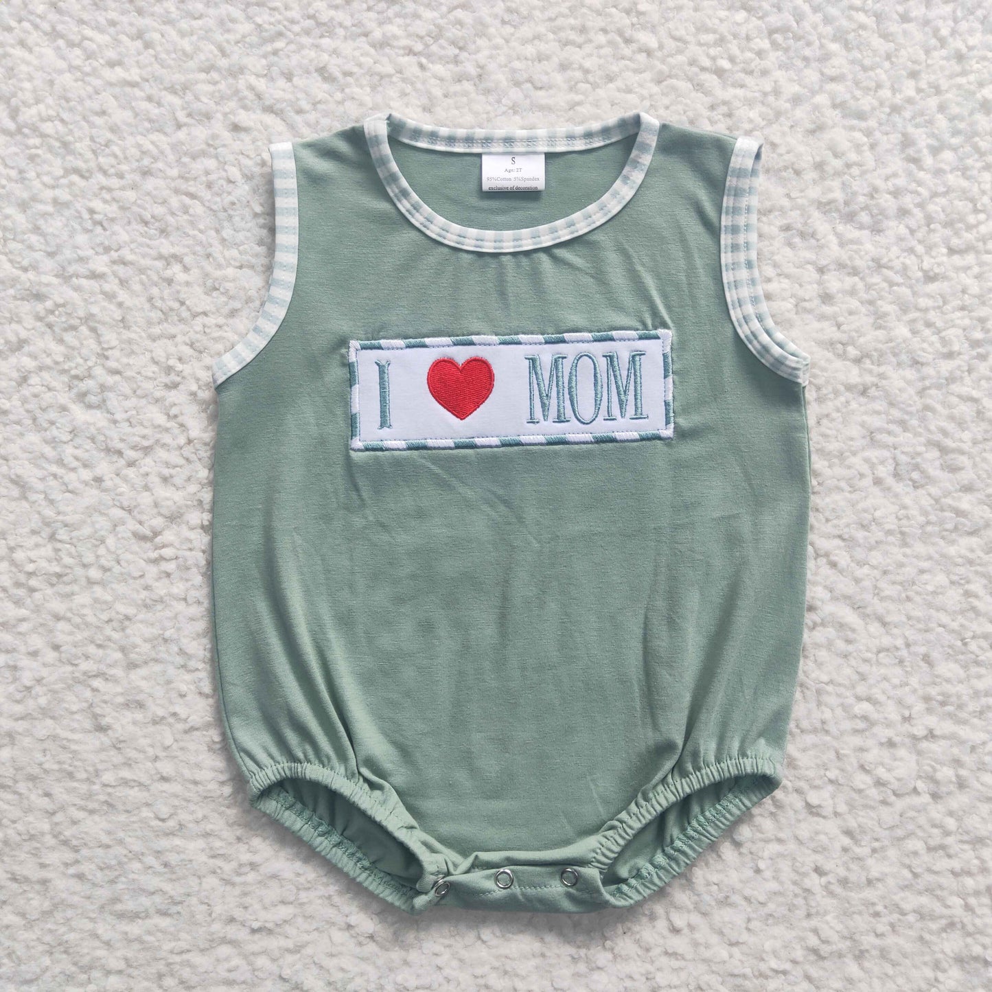 SR0238 western embroidery love mom short sleeve boy kids Baby romper RTS 20230320