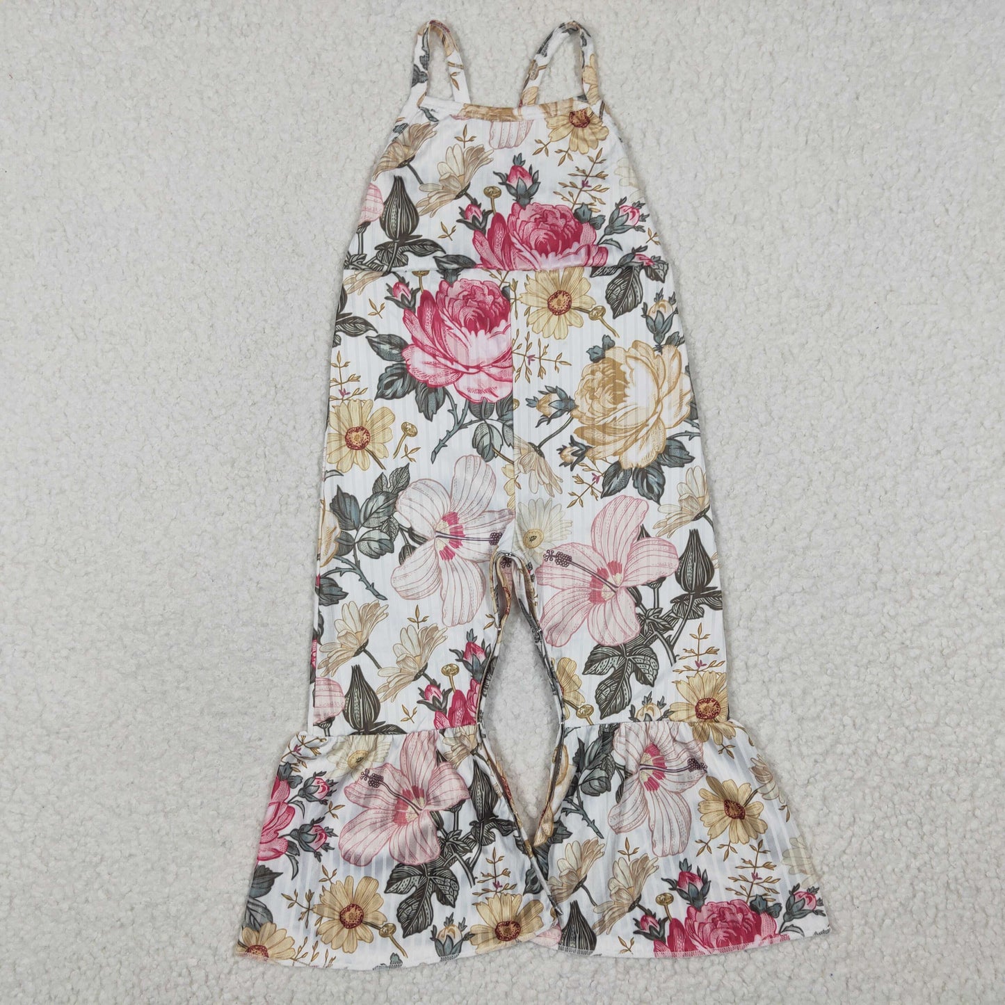 SR0248  flower short  sleeve girl jumpsuit overall  20230322 RTS