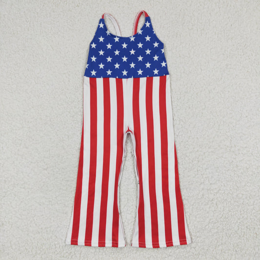 SR0256 western American National Day sling overall USA 4th july belt sling overall jumpsuit 20230325 RTS