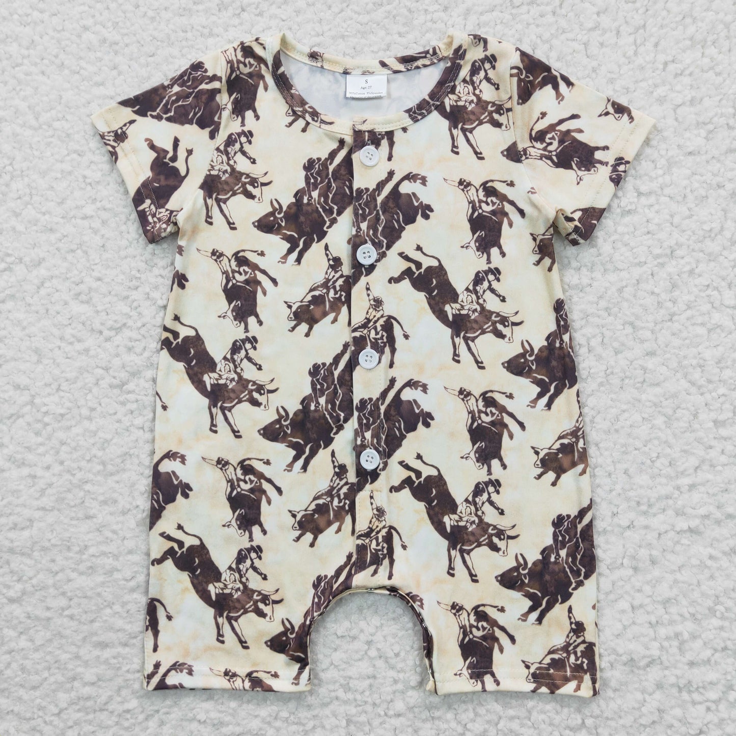 SR0261 western horse short sleeve kids boy girl Baby romper RTS 20230403