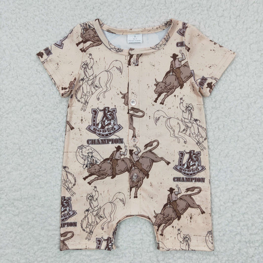 SR0278 western cow short sleeve kids boy girl Baby romper RTS 20230321 RTS