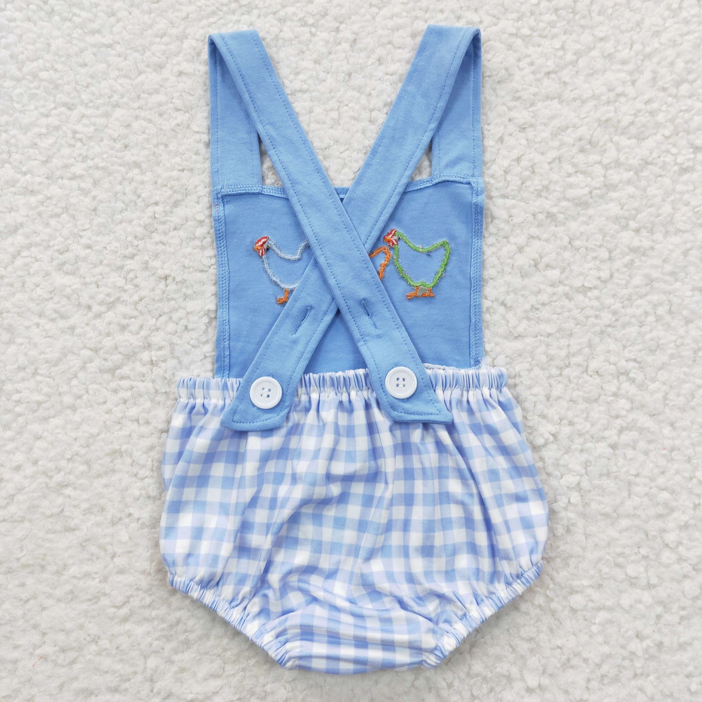 SR0286 chicken embroidery tank-sleeve short sleeve boy romper 20230411 RTS