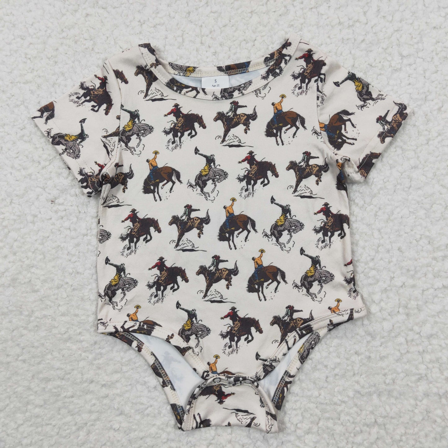 SR0306 short sleeve western hunting rodeo boy girl romper 20230327