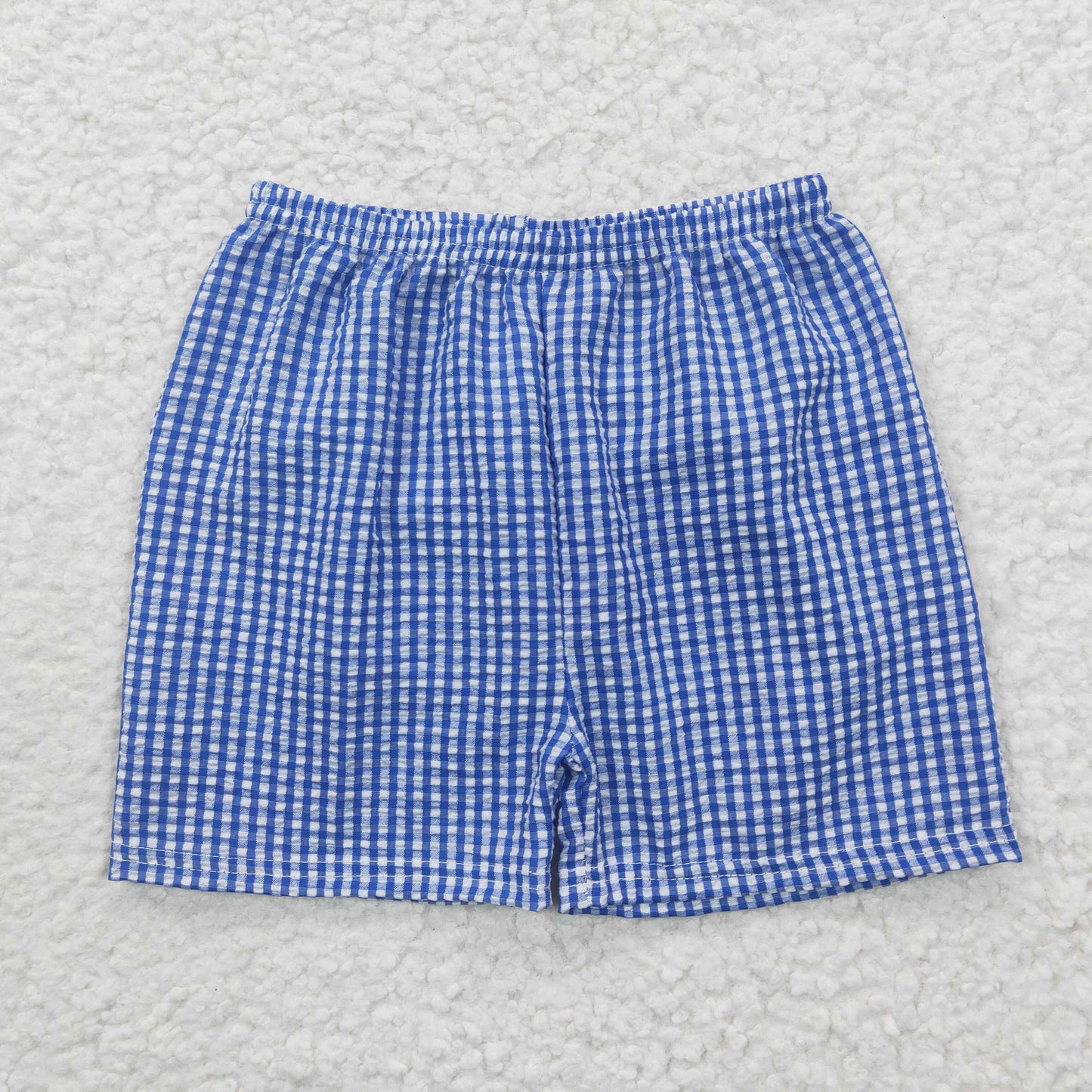 S0074 boy seersucker light blue summer shorts  20230328 RTS