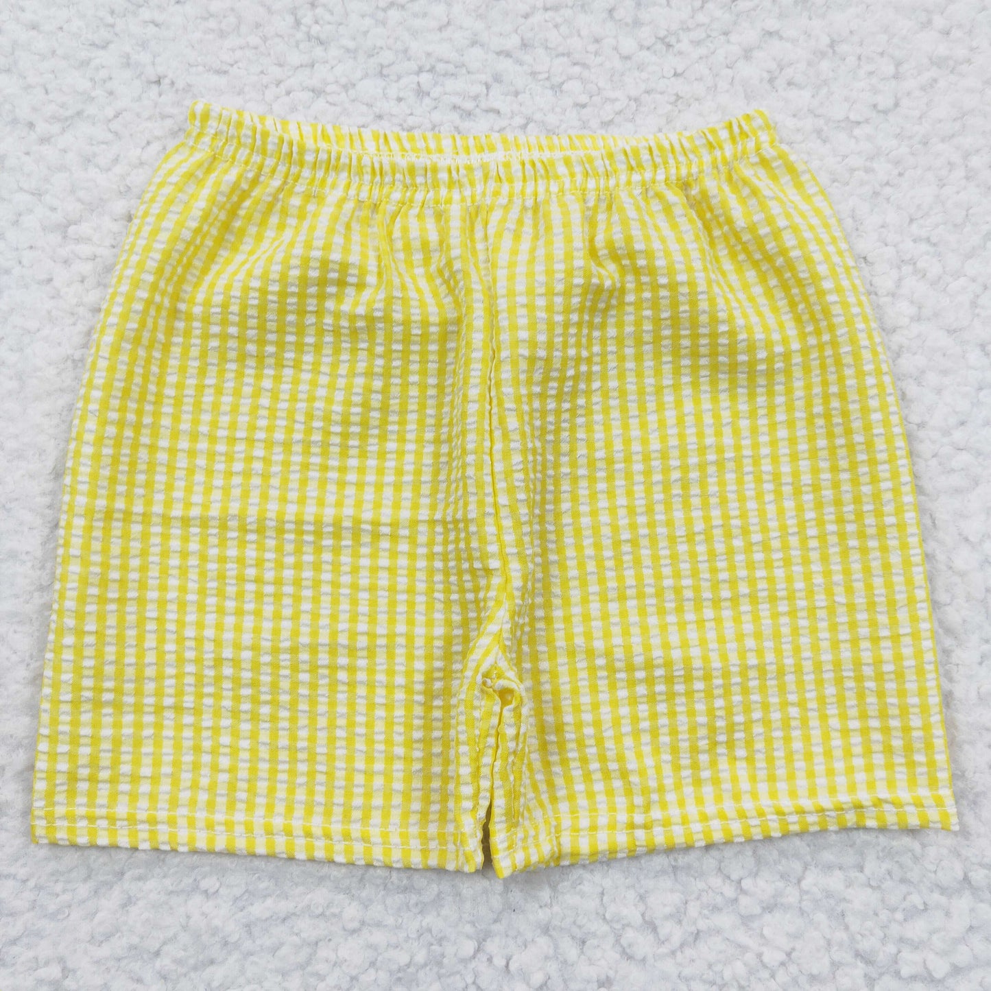 SS0077 boy seersucker yellow summer shorts  20230329 RTS