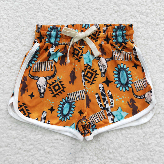 SS0090 Western print sports shorts  20230412 RTS