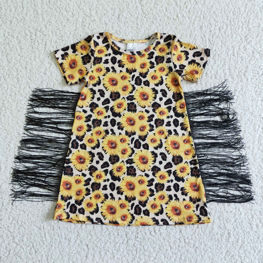 RTS tassels western small daisy sunflower spring summer girl dress