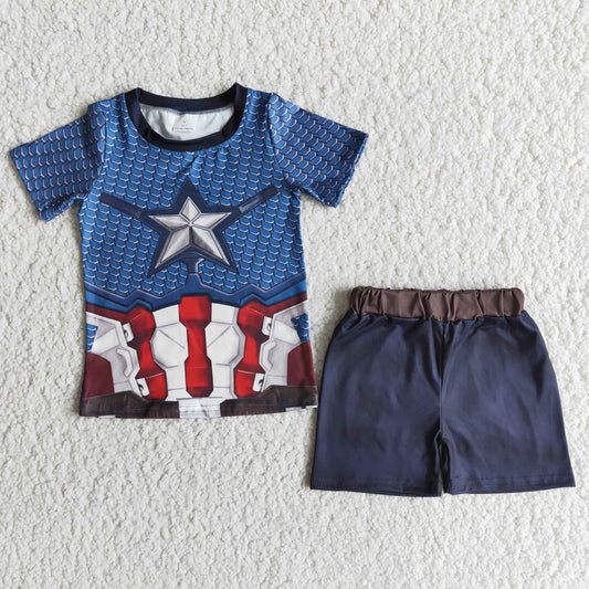 E12-12 cartoon Space hero short sleeve shorts boy summer outfit 20230105 RTS