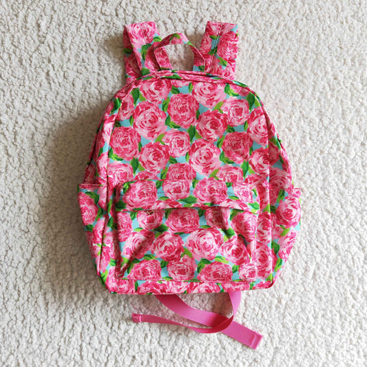 RTS 10*13.9*4inches pink ROSE floral bag 0924