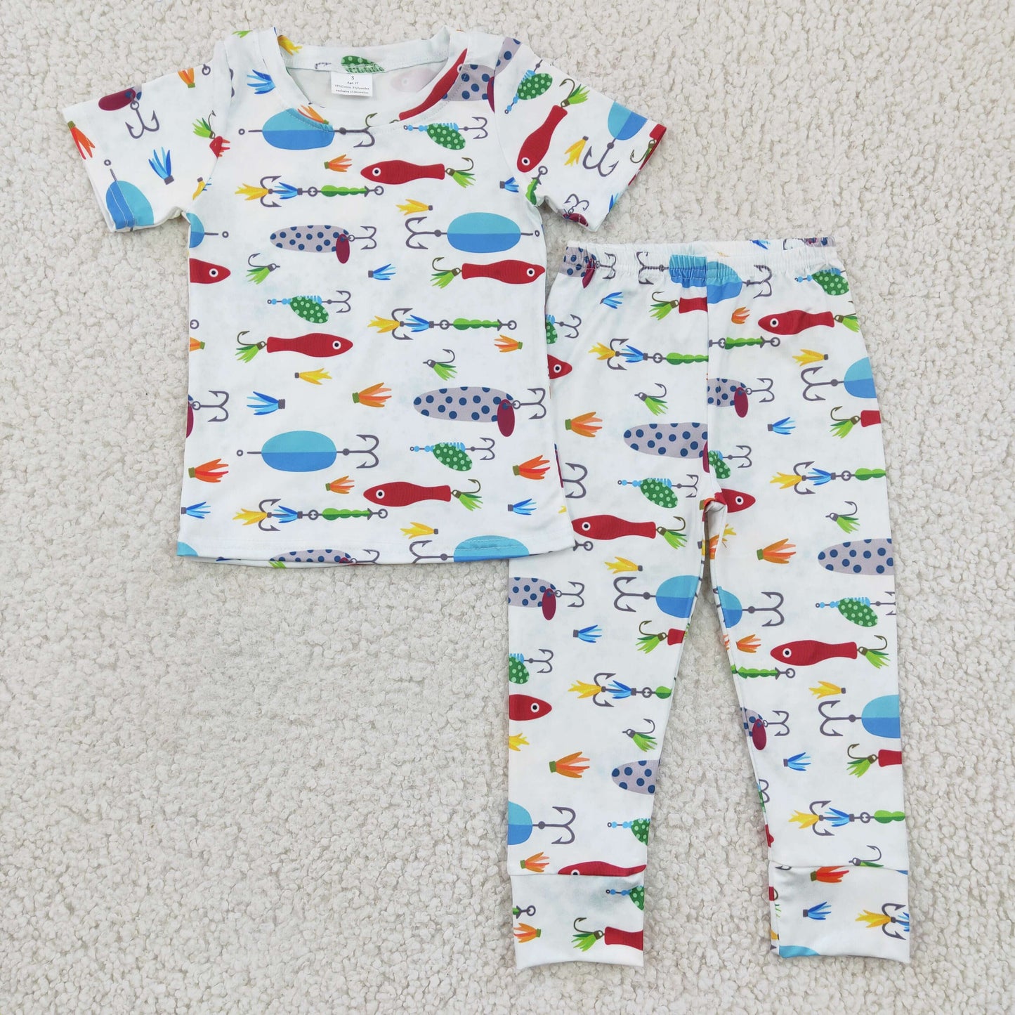 promotion BSPO0062 western cartoon fish short short sleeves boy pajamas outfit 1224 RTS