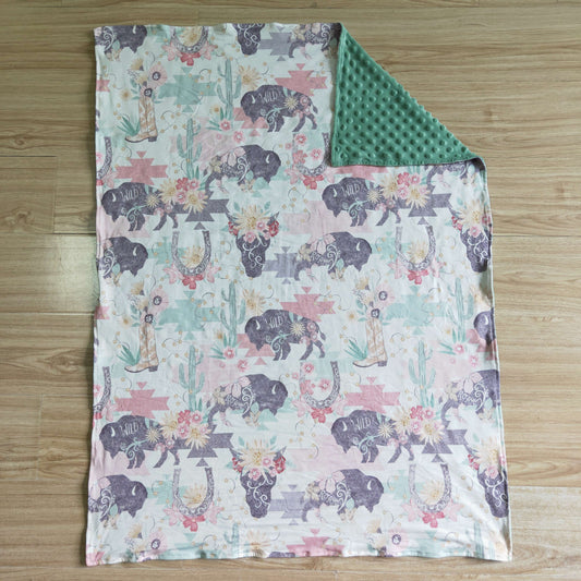 RTS stay wild flower floral print girls blanket 0625