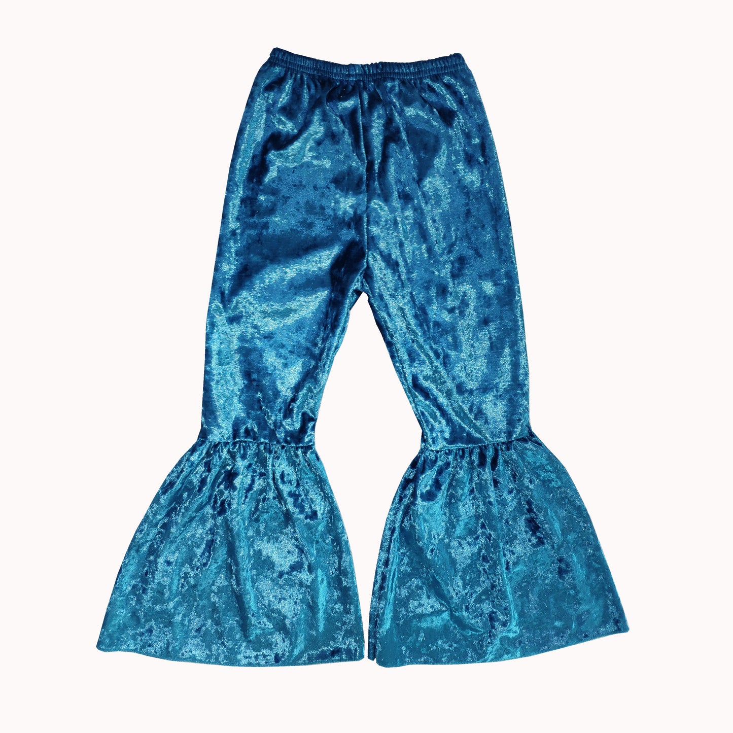 blue bell bottom velvet pants