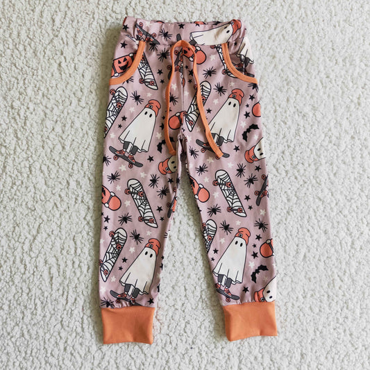 kids halloween pumpkin ghost Boo long pants 0924 RTS