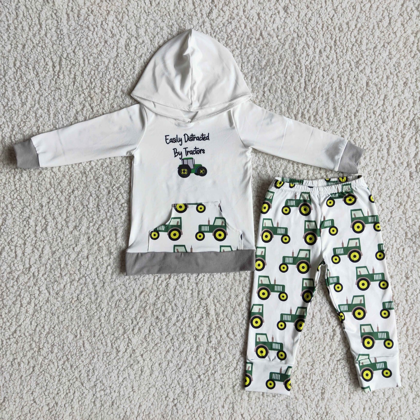 tractors cartoon pocket hoodie outfit