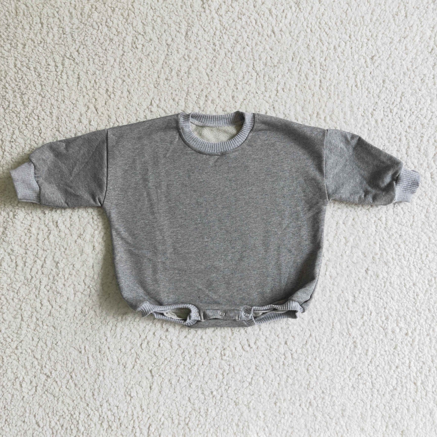 LR0240 RTS 1101 cotton grey sweater boy long sleeve romper