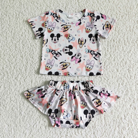 GBO0046 RTS cartoon mouse pink bummies summer girl outfit real pics 20230228