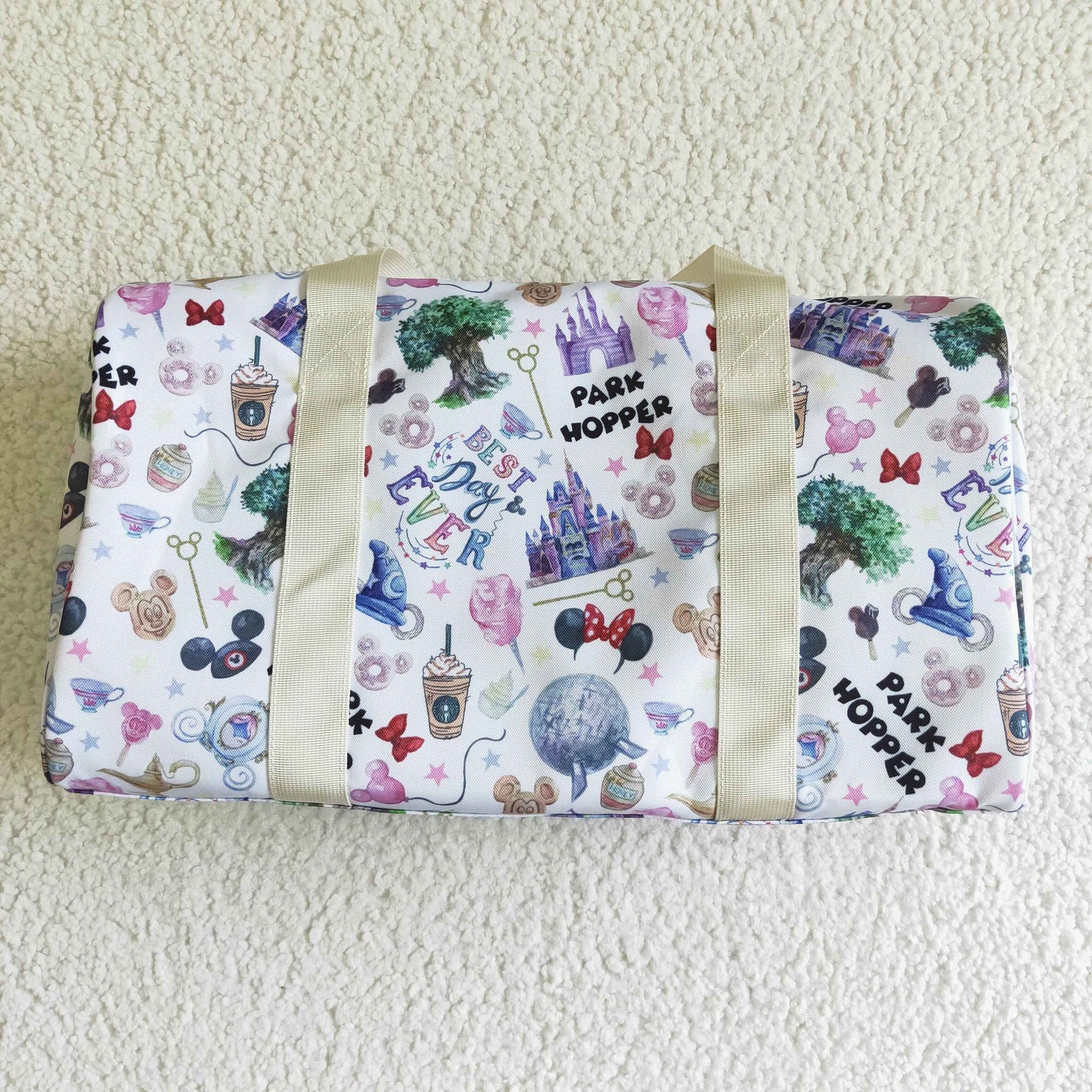 RTS 0709 18.5*11.2*7.9 inches hold-all bag purple mouse castle floral