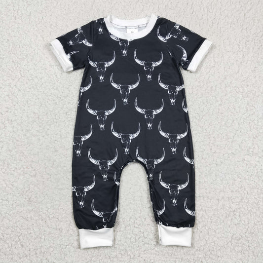 SR0142 short sleeve western cow boy romper 1227 RTS