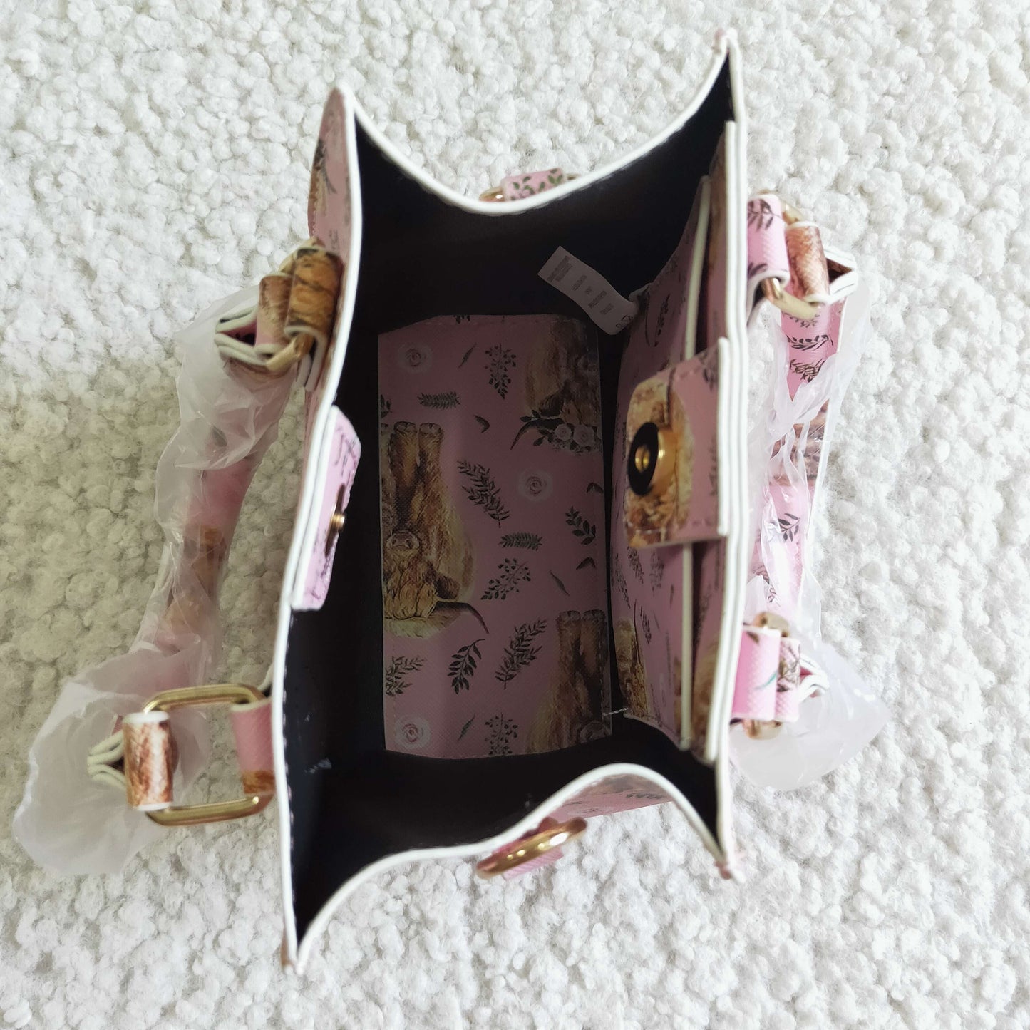 BA0018 RTS 13.5CM*9CM*14CM baby Bag pink cow floral bag 0702