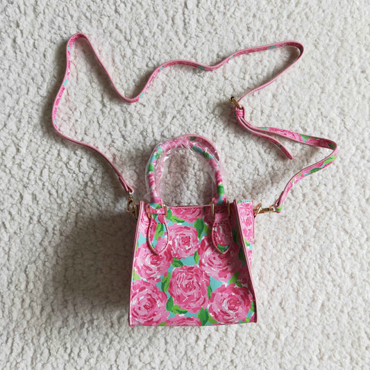 RTS 13.5CM*9CM*14CM baby Bag pink rose floral bag 0917