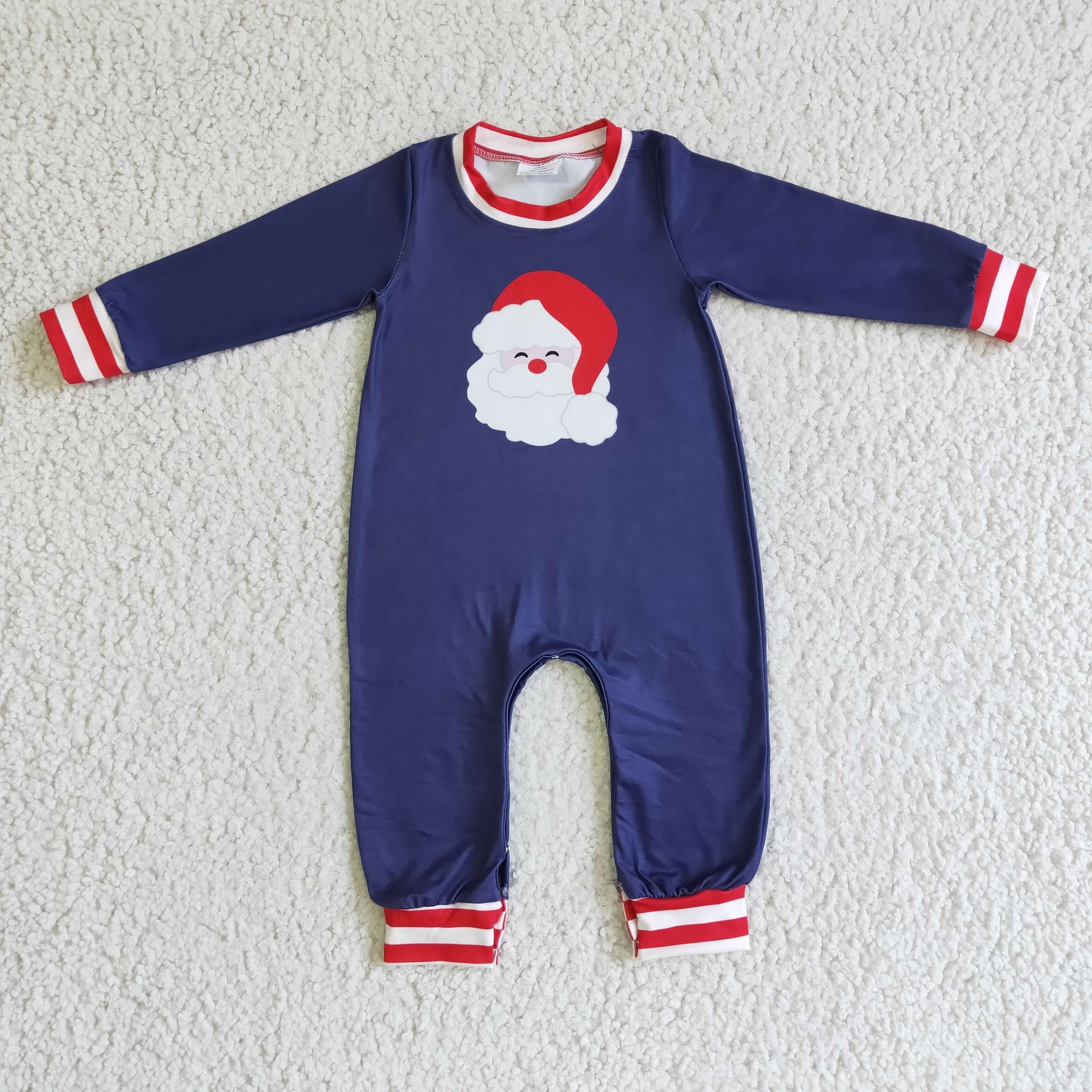 1024 long sleeve green christmas Santa BOY romper