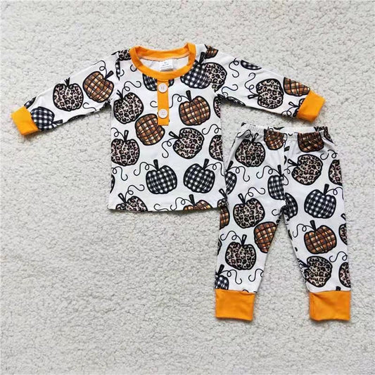 Promotion  6 C11-38 pumpkin print boy pajamas RTS 202407