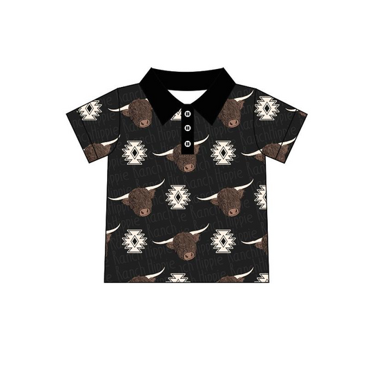 BT0163 short sleeve western cow button boy shirt preorder 1123 preorder