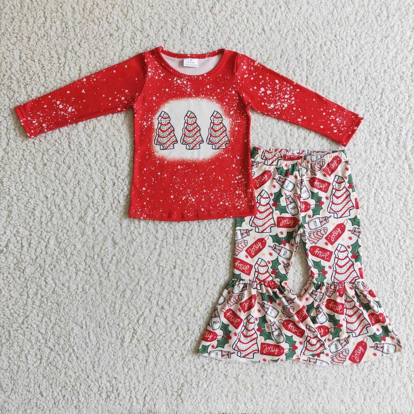 GLP0272 red ice cream cake christmas long sleeve girl outfit 20230606 RTS