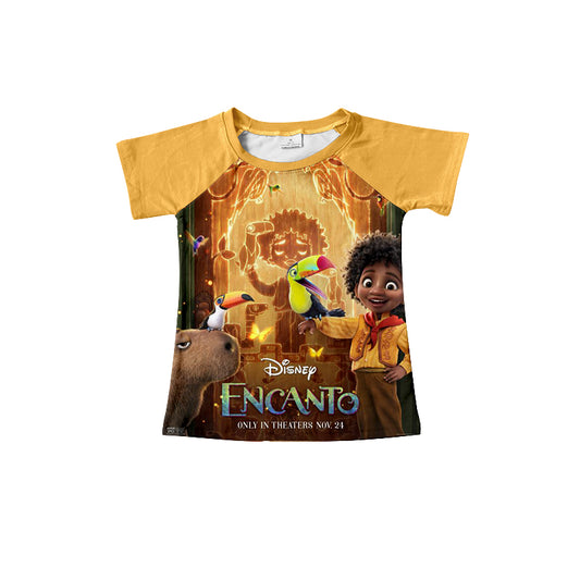 preorder cartoon magic yellow raglan boy short sleeve top 0310