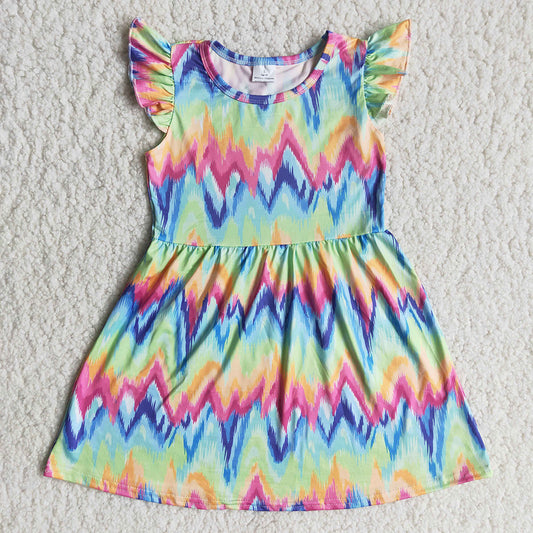 promotion C6-2-1 colorful puffy short sleeve dress