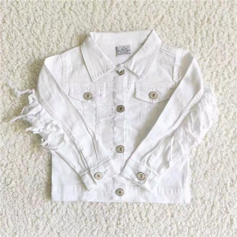 6 A32-28 white buttons Denim Jacket 20230110 RTS