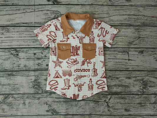 BT0148 short sleeve western buttons boy shirt preorder 20230105