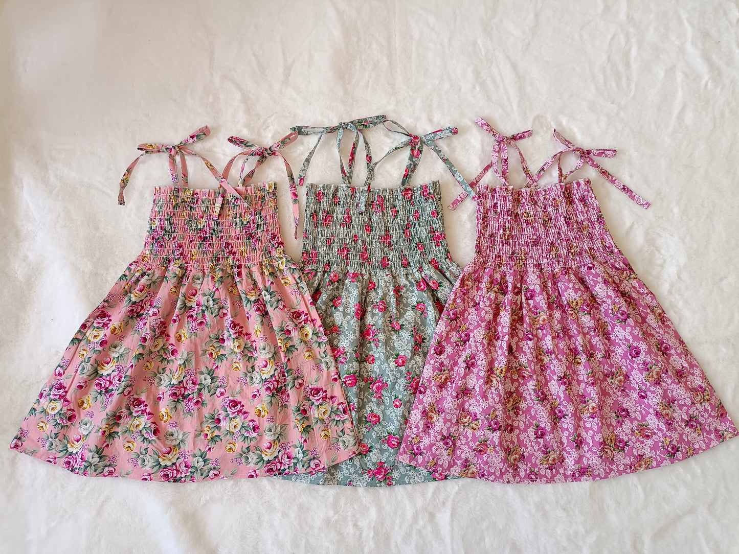 GSD0376 Smock Dress summer strapless tube top dress flower girl dress 20230518 RTS