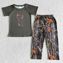 A1-11 RTS camo deer short sleeve bell bottom boy outfit