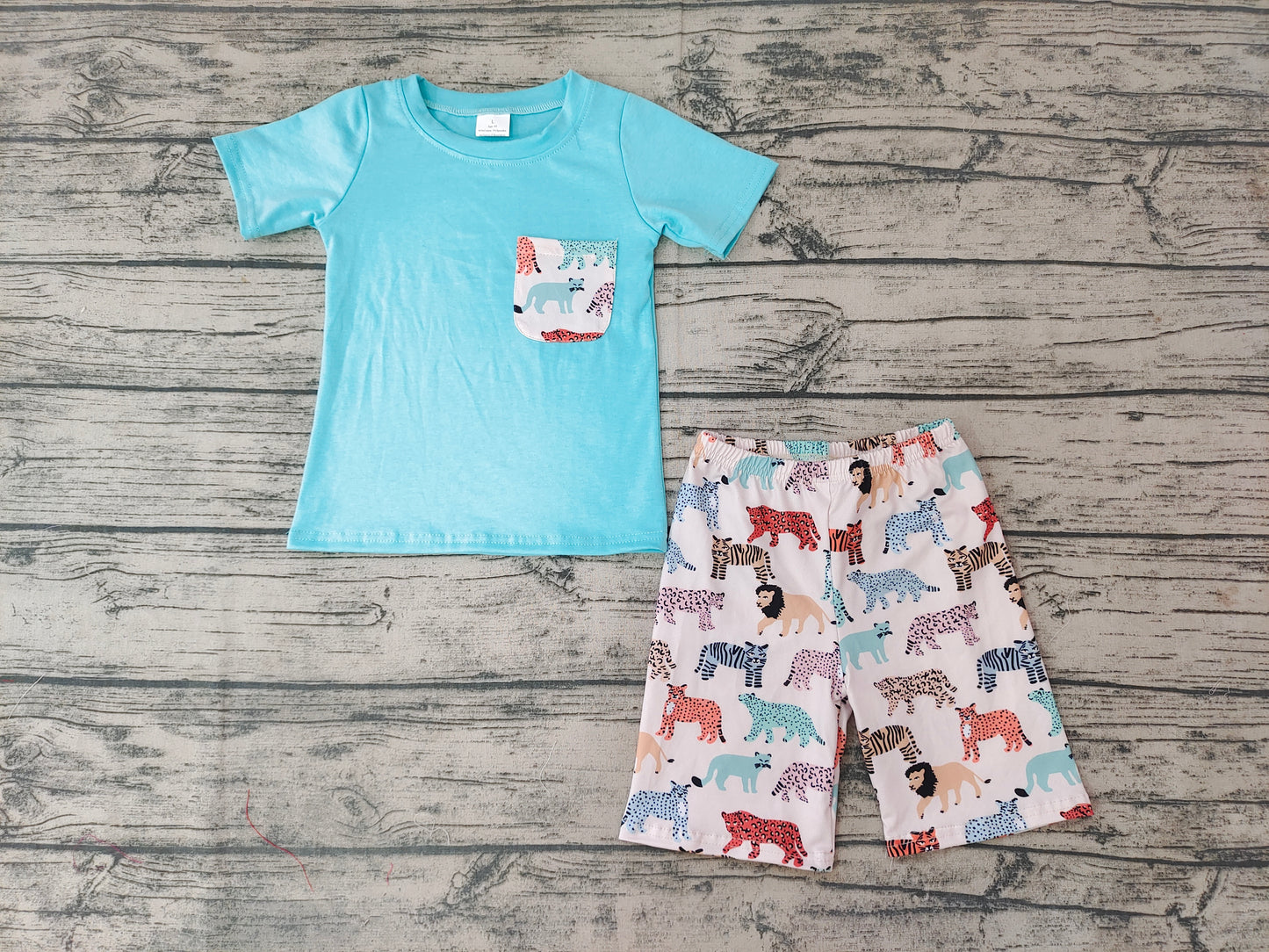 BSSO00 RTS farm animal short sleevesummer boy outfits 1224 RTS