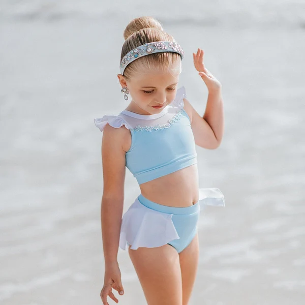 S0132 cartoon princess bathing suit ruffle girl swimwear 20230415 RTS