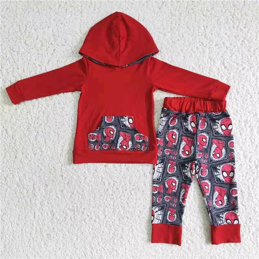 spider print hero cartoon dinosaur long sleeve Hoodie outfit 0301