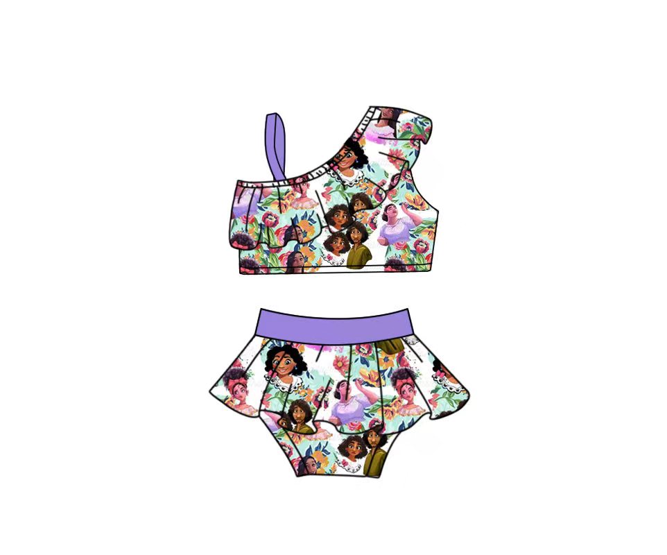 film cartoon girl butterfly swimsuit swimwear 0404