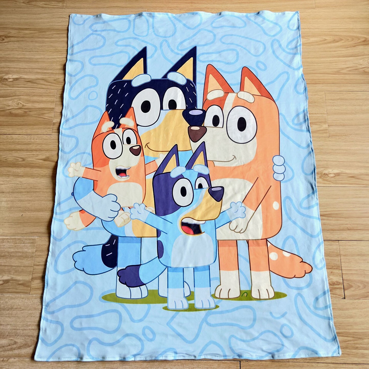 blue dog cartoon blanket