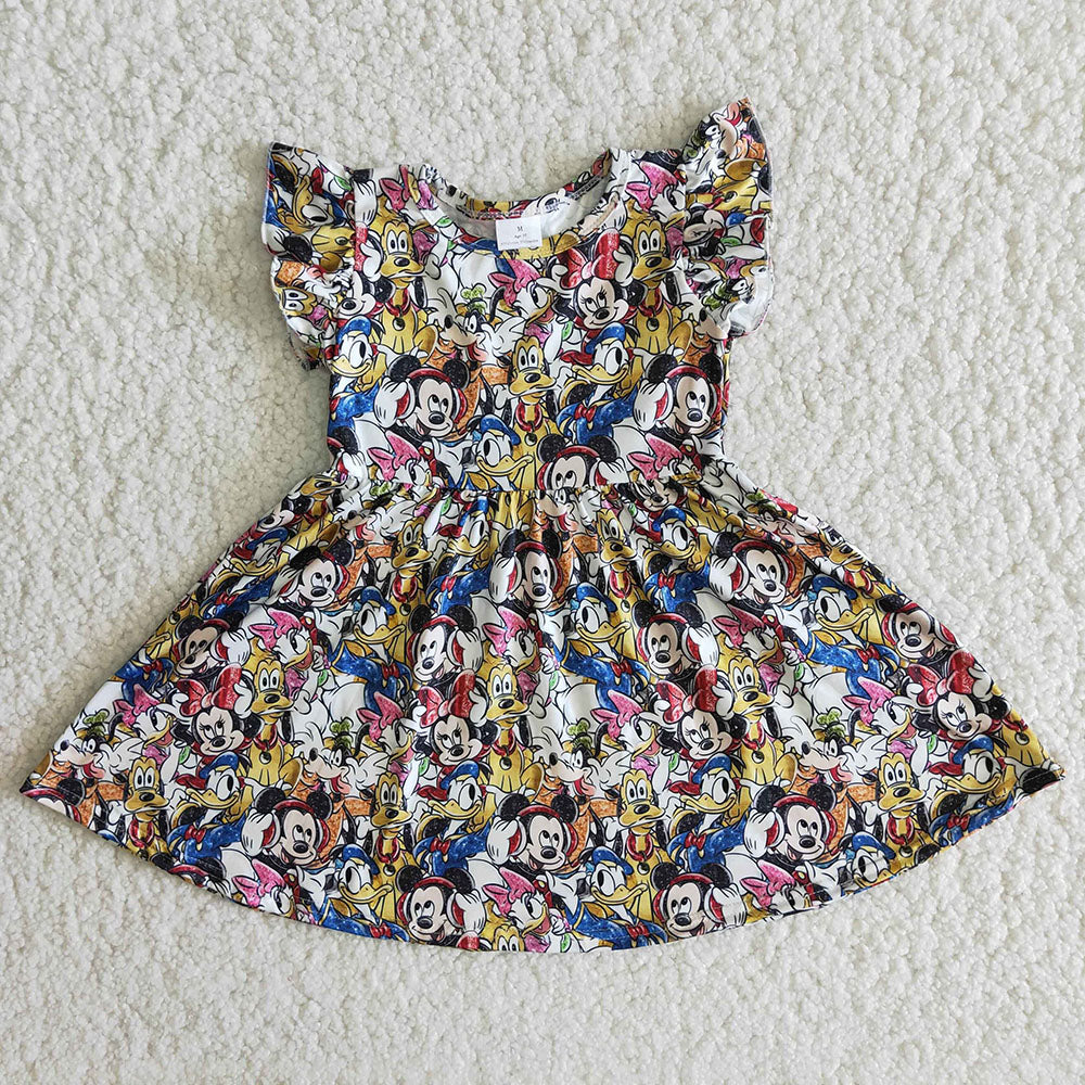 promotion  B13-22 cartoon tunic puffy short sleeve dress