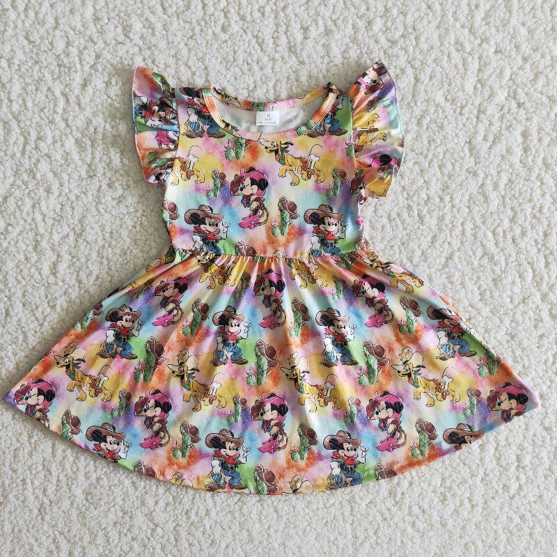 Mini cartoon puffy short sleeve dress